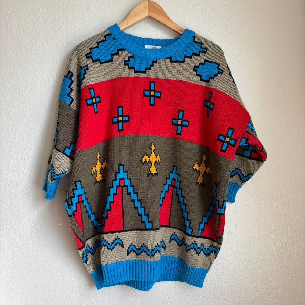 Vintage 1980’s Sweater with Geometric Pattern
